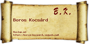 Boros Kocsárd névjegykártya